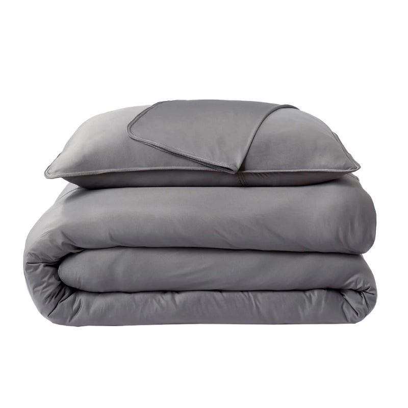 SHEEX Original Performance Cooling Duvet Cover Set, Lightweight Full/Queen Duvet Cover with 2 Standard Pillow Shams, Graphite - Image 1